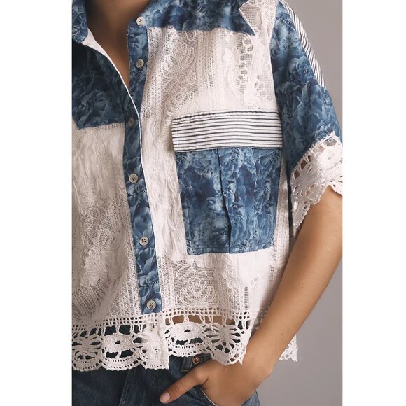 Pilcro Patchwork Cabana Shirt size 2X - Picture 3 of 12
